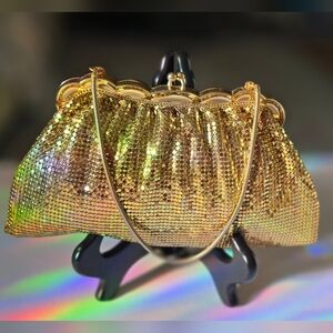 Whiting & Davis Radiant Gold Mesh Wristlet